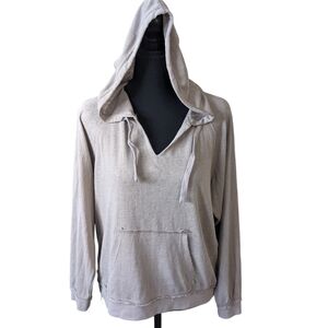 Zyia active pullover hoodie in oatmeal colour raw edges size M